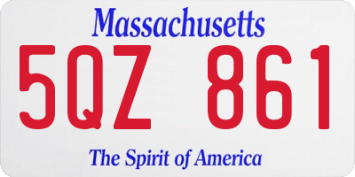 MA license plate 5QZ861