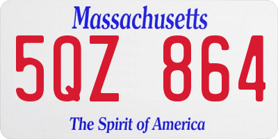 MA license plate 5QZ864