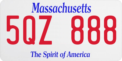 MA license plate 5QZ888