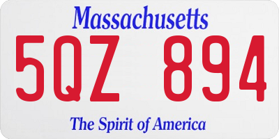 MA license plate 5QZ894