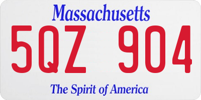 MA license plate 5QZ904
