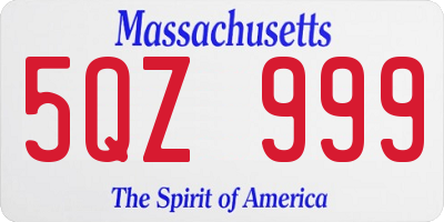 MA license plate 5QZ999