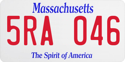 MA license plate 5RA046