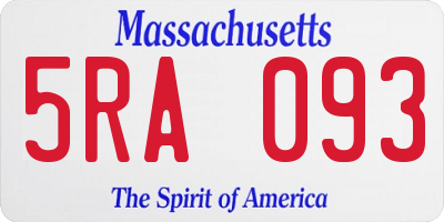 MA license plate 5RA093