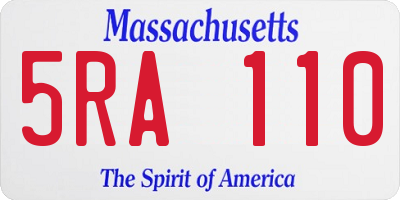 MA license plate 5RA110