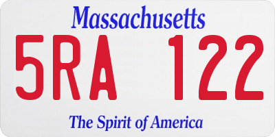 MA license plate 5RA122