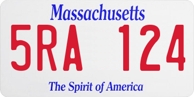 MA license plate 5RA124