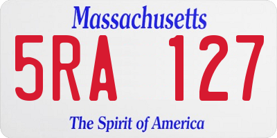 MA license plate 5RA127