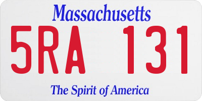 MA license plate 5RA131