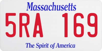 MA license plate 5RA169