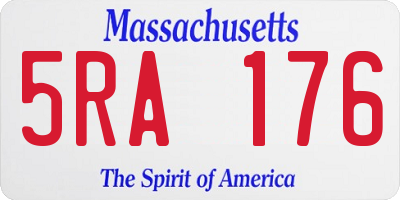 MA license plate 5RA176