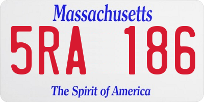 MA license plate 5RA186