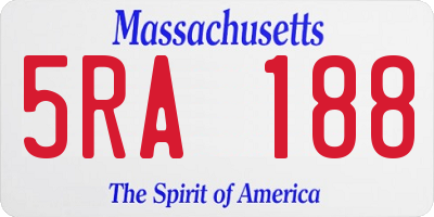 MA license plate 5RA188