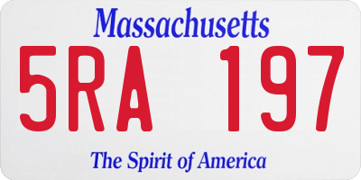 MA license plate 5RA197