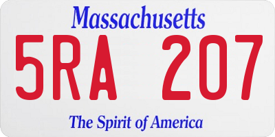 MA license plate 5RA207