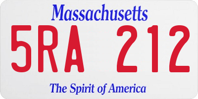 MA license plate 5RA212