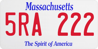 MA license plate 5RA222