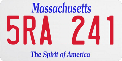 MA license plate 5RA241