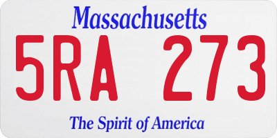 MA license plate 5RA273