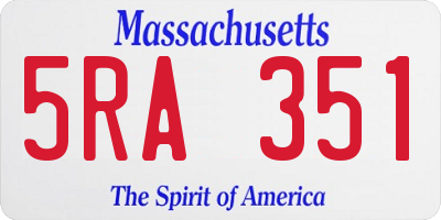 MA license plate 5RA351