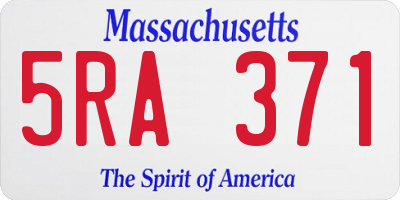MA license plate 5RA371