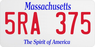 MA license plate 5RA375