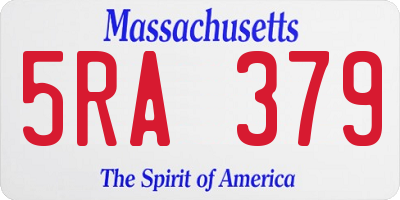 MA license plate 5RA379