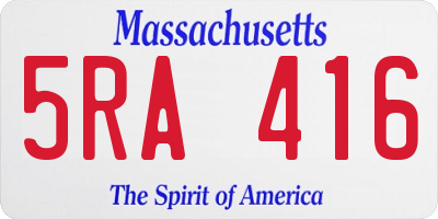 MA license plate 5RA416