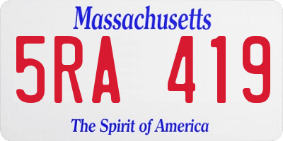 MA license plate 5RA419
