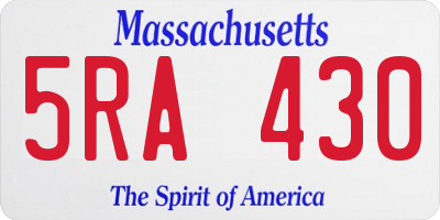 MA license plate 5RA430