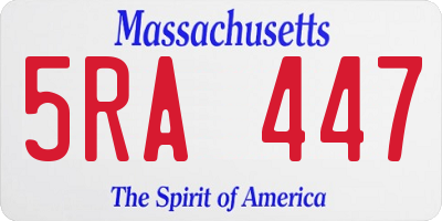 MA license plate 5RA447