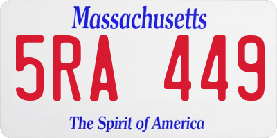 MA license plate 5RA449