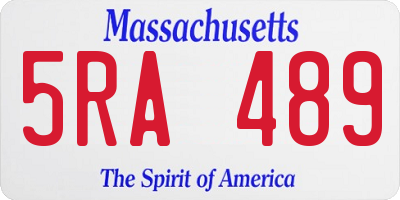MA license plate 5RA489
