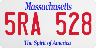 MA license plate 5RA528