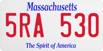 MA license plate 5RA530