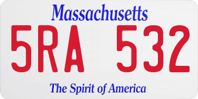 MA license plate 5RA532