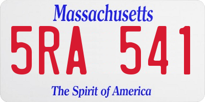 MA license plate 5RA541