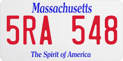 MA license plate 5RA548