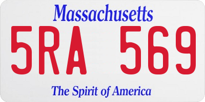MA license plate 5RA569