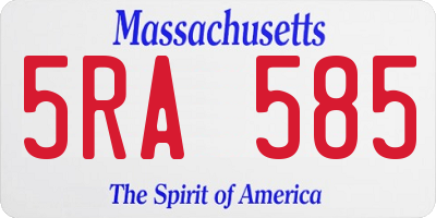 MA license plate 5RA585