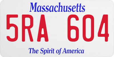 MA license plate 5RA604