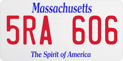 MA license plate 5RA606