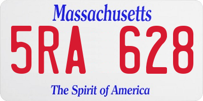 MA license plate 5RA628