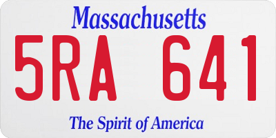 MA license plate 5RA641