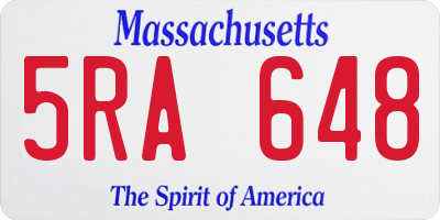 MA license plate 5RA648