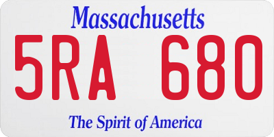 MA license plate 5RA680