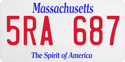 MA license plate 5RA687