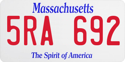 MA license plate 5RA692