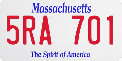 MA license plate 5RA701