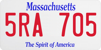 MA license plate 5RA705